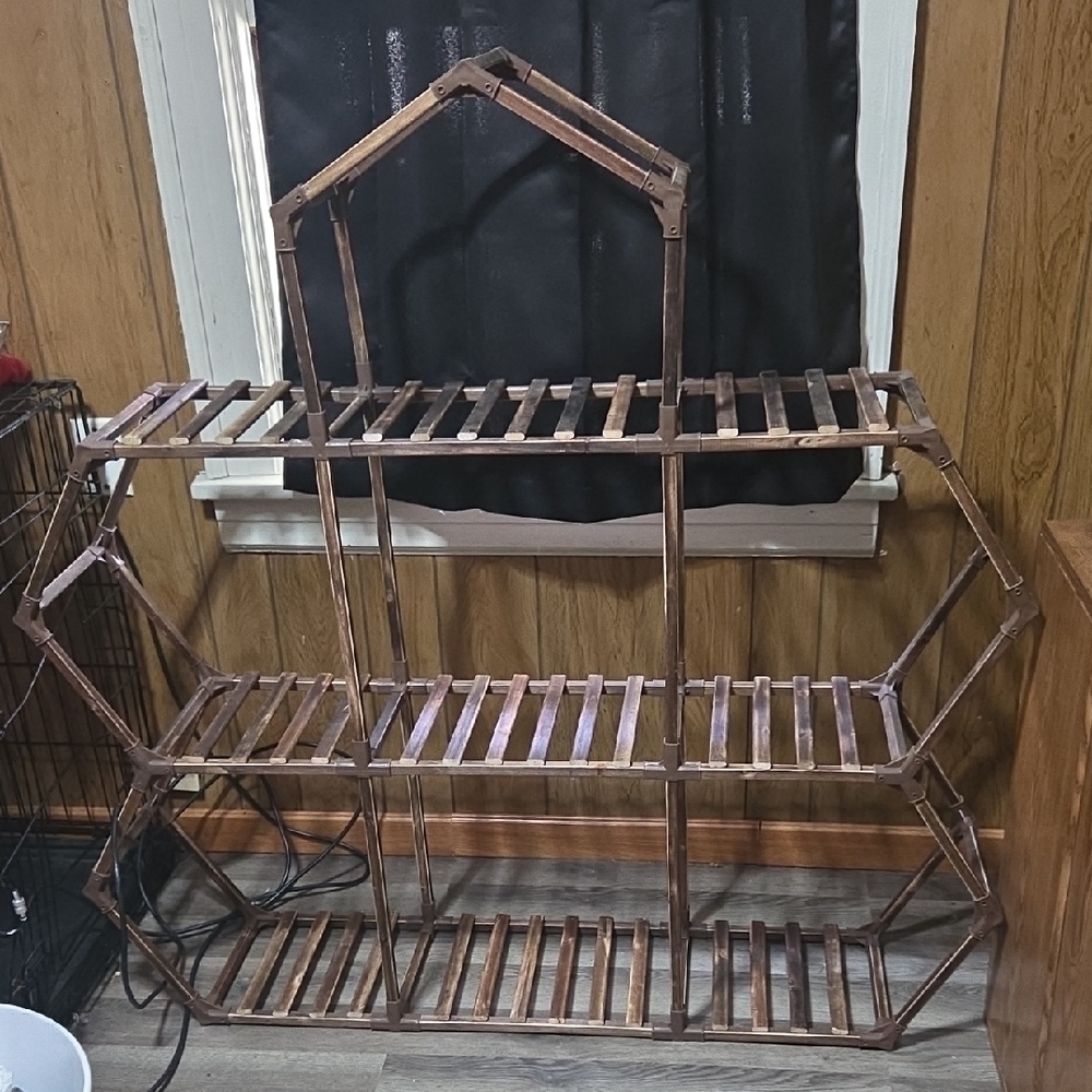 Wooden Geometric Shelf